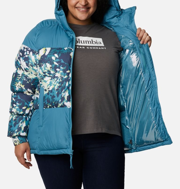 Women's Columbia Pike Lake II Insulated Jackets Turquoise / Flower | Plus Size CA-F05LA